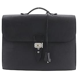 Hermès-Hermes Sac Adepeche 38 Briefcase-Black