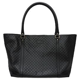 Gucci-Gucci Black Leather Tote Bag-Black
