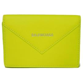 Balenciaga-Porte-cartes en cuir jaune Balenciaga-Jaune
