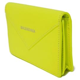 Balenciaga-Porte-cartes en cuir jaune Balenciaga-Jaune