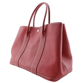 Hermès-Sac Tote PM Hermes Garden en cuir Negonda rouge-Rouge