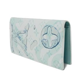 Louis Vuitton-Louis Vuitton Long Wallet Portefeuille Brazza-Blue