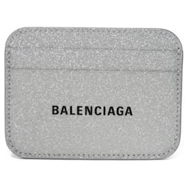 Balenciaga-Porte-cartes en argent Balenciaga-Argenté