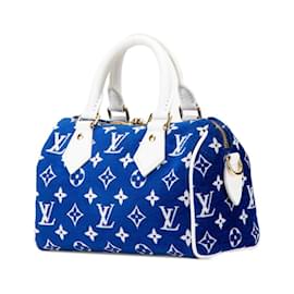 Louis Vuitton-Louis Vuitton Monogram Jacquard Velvet Speedy Bandouliere 20 Handbag-White,Blue