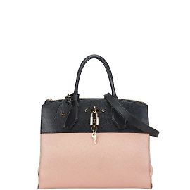 Louis Vuitton City Steamer MM Handbag Black Beige Other