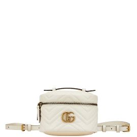 Gucci GG Marmont Mini-Rucksack mit Kette Weiß
