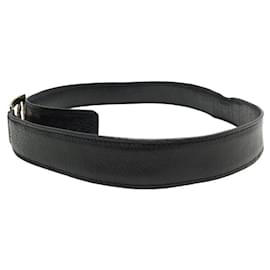 Céline-VINTAGE CEINTURE CELINE T83 BOUCLE CALECHE EN VERMEIL ARGENT 800 PLAQUE OR BELT-Noir
