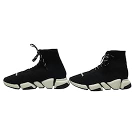 Balenciaga-BALENCIAGA 617214 SPEED 2.0 LACE UP 8 42 CANVAS SNEAKERS-Black
