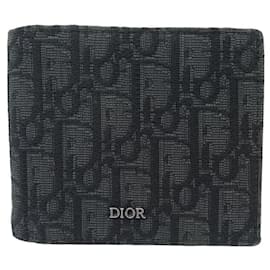 Dior-DIOR JACQUARD CANVAS OBLIQUE BLACK WALLET 2OBBH027YSE BLACK WALLET-Black