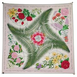 Hermès-VINTAGE HERMES SCARF FLEURS DE L'OPERA 1ST EDITION SQUARE 90 SILK-Pink