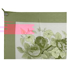 Hermès-VINTAGE NEW HERMES ROMANTIC SCARF 90 SILK EMBROIDERED 1ST EDITION-Pink