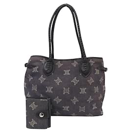 Céline-CELINE CABAS HANDBAG & DENIM TRIOMPHE BAG + WALLET-Blue