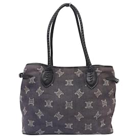 Céline-CELINE CABAS HANDBAG & DENIM TRIOMPHE BAG + WALLET-Blue