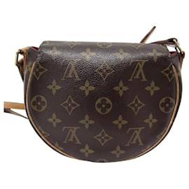 Louis Vuitton-VINTAGE SAC A MAIN LOUIS VUITTON TAMBOURIN MONOGRAM M51179 BANDOULIERE BAG-Marron