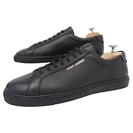 Saint Laurent-NINE SAINT LAURENT ANDY BROOKLYN 596057 SNEAKERS 44 LEATHER-Black