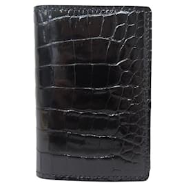 Louis Vuitton-NINE LOUIS VUITTON POCKET ORGANIZER N91552 CROCODILE LEATHER-Black