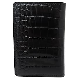 Louis Vuitton-NINE LOUIS VUITTON POCKET ORGANIZER N91552 CROCODILE LEATHER-Black