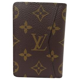 Louis Vuitton-NINE LOUIS VUITTON MONOGRAM POCKET ORGANIZER M60502 HOLDER-Brown