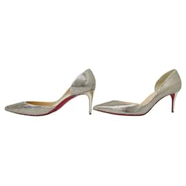 Christian Louboutin-CHAUSSURES CHRISTIAN LOUBOUTIN IRIZA EN CUIR PERFORE DORE 40 LEATHER SHOES-Doré