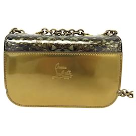 Christian Louboutin-CHRISTIAN LOUBOUTIN SWEET CHARITY MINI BAG PYTHON PATTERN VARNISHED LEATHER-Golden