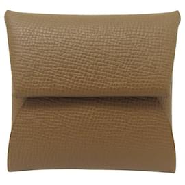 Hermès-NEW HERMES BASTIA COIN PURSE IN BROWN EPSOM LEATHER-Brown