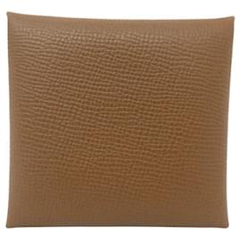 Hermès-NEW HERMES BASTIA COIN PURSE IN BROWN EPSOM LEATHER-Brown