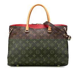 Louis Vuitton-Louis Vuitton Monogram Pallas Handbag-Brown,Red,Fuschia