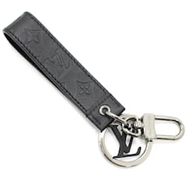 Louis Vuitton-Louis Vuitton Monogram Shadow Leather Keyring-Black