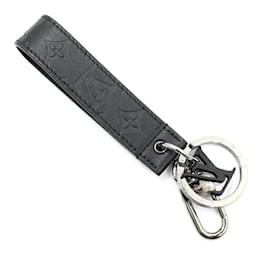 Louis Vuitton-Louis Vuitton Monogram Shadow Leather Keyring-Black