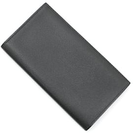 Hermès-Hermes Black Epsom Leather Long Wallet-Black