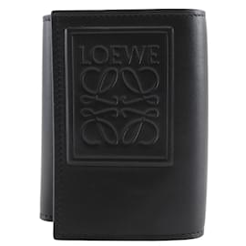 Loewe-Loewe Tri-fold Wallet in Black Calfskin-Black
