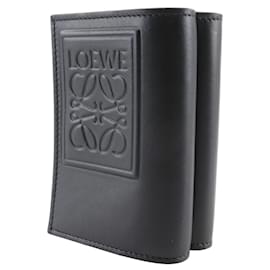 Loewe-Loewe Tri-fold Wallet in Black Calfskin-Black