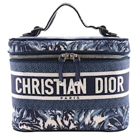 Christian Dior-Christian Dior Dior Travel Vanity Handbag-White,Navy blue
