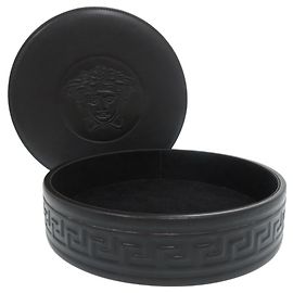 Custodia per gioielli in pelle nera Versace Nero