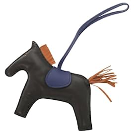 Hermès-Hermes Rodeo GM Anjou Milo Handbag Charm-Black,Blue