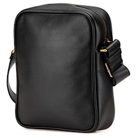 Gucci-Gucci Black Leather Messenger Bag-Black