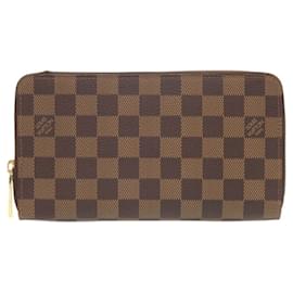 Louis Vuitton-Louis Vuitton Zippy Organizer Damier Long Wallet-Brown,Damier ebene