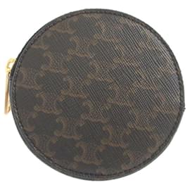 Céline-Celine Triomphe PVC Black Coin Case Wallet-Black