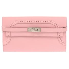 Hermès-Portefeuille Hermes Kelly en Rose Sakura-Rose