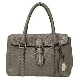 Fendi-Sac à main FENDI Selleria Mini Linda pour femmes-Gris,Métallisé