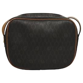Christian Dior-Christian Dior Honeycomb Canvas Shoulder Bag PVC Leather Black Auth mr1164-Black