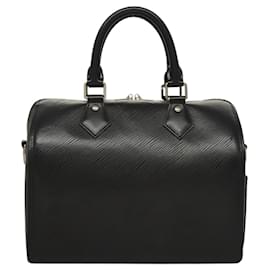 Louis Vuitton-LOUIS VUITTON Epi Speedy Bandouliere 25 Hand Bag Black M51278 LV Auth BD1935-Black