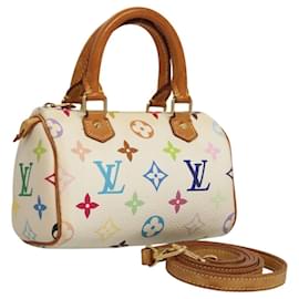 Louis Vuitton-LOUIS VUITTON Monogram Multicolor Mini Speedy Hand Bag White M92645 Auth BD1124-White