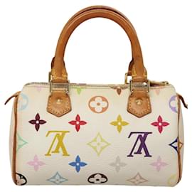 Louis Vuitton-LOUIS VUITTON Monogram Multicolor Mini Speedy Hand Bag White M92645 Auth BD1124-White