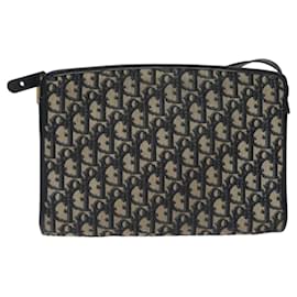 Christian Dior-Christian Dior Trotter Canvas Shoulder Bag Navy Auth 116165-Navy blue