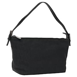 Céline-CELINE C Macadam Canvas Hand Bag Black Silver Auth MY265-Black,Silvery