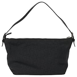 Céline-CELINE C Macadam Canvas Hand Bag Black Silver Auth MY265-Black,Silvery