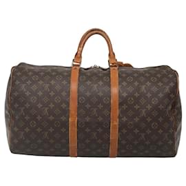 Louis Vuitton-LOUIS VUITTON Monogram Keepall 55 Boston Bag M41424 LV Auth BD1433-Monogram
