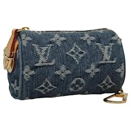 Louis Vuitton-LOUIS VUITTON Monogram Denim Trousse Speedy PM Pouch Blue M95082 LV Auth nb362SM-Blue