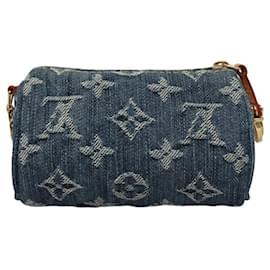 Louis Vuitton-LOUIS VUITTON Monogram Denim Trousse Speedy PM Pouch Blue M95082 LV Auth nb362SM-Blue